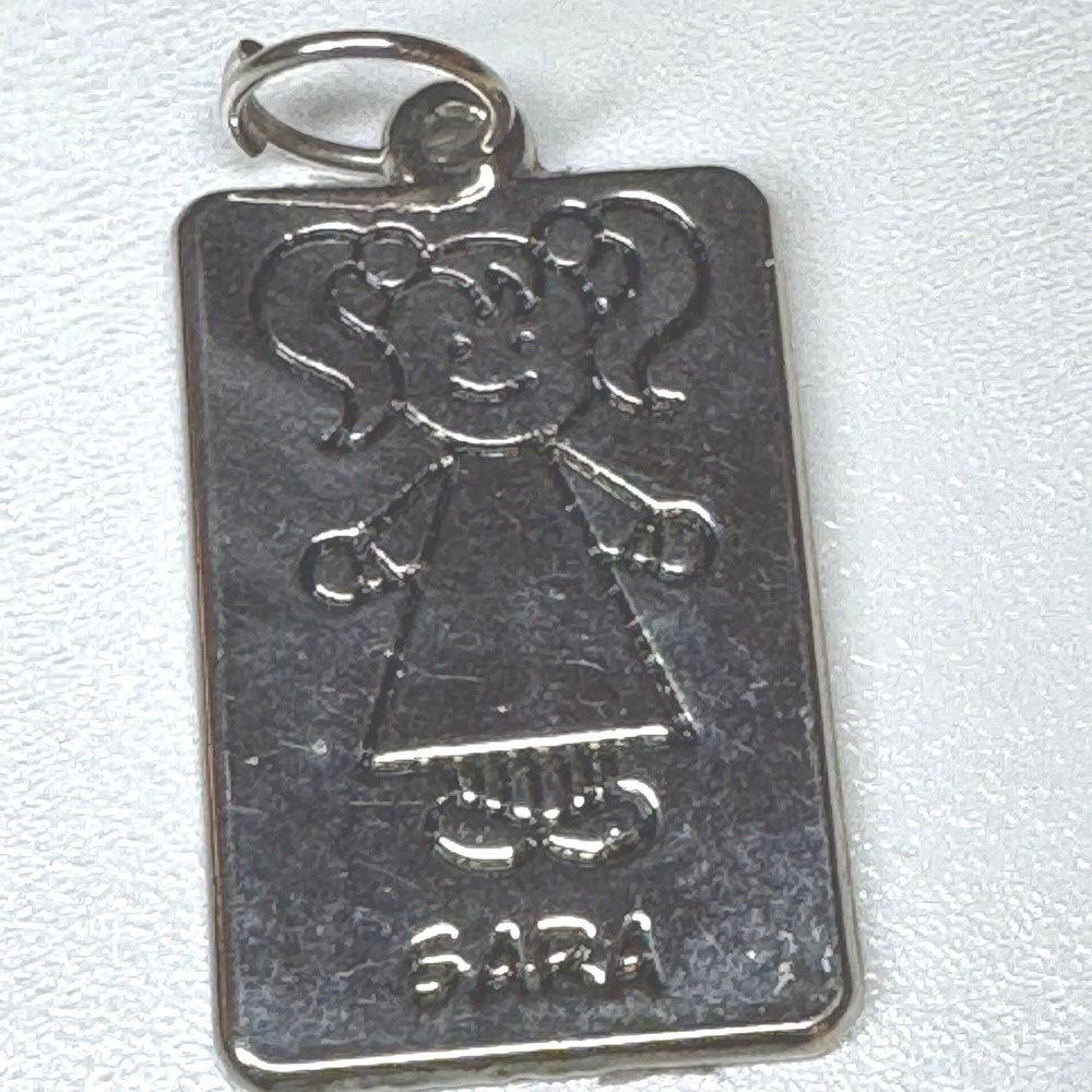 Ganz Girl Charm Pendant‎ Necklace Jewelry Name Sara Silver Tone